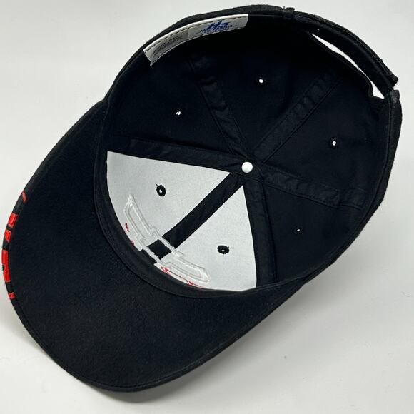 Vintage 90s Chevrolet Racing NASCAR Hat Baseball Cap Fire Chevy Black Strapback - Picture 4 of 9